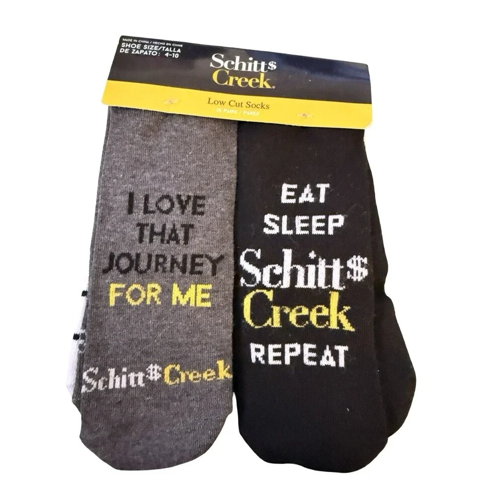 SCHITT’S CREEK Socks LADIES 10 Pair Of Low Cut Socks FOLD IN THE CHEESE,